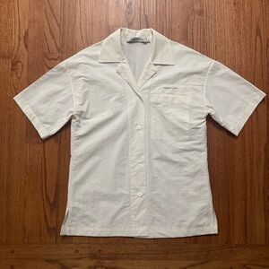 Christopher Esber Cotton Tech Ivory Camp Collar Bahia Shirt size 8